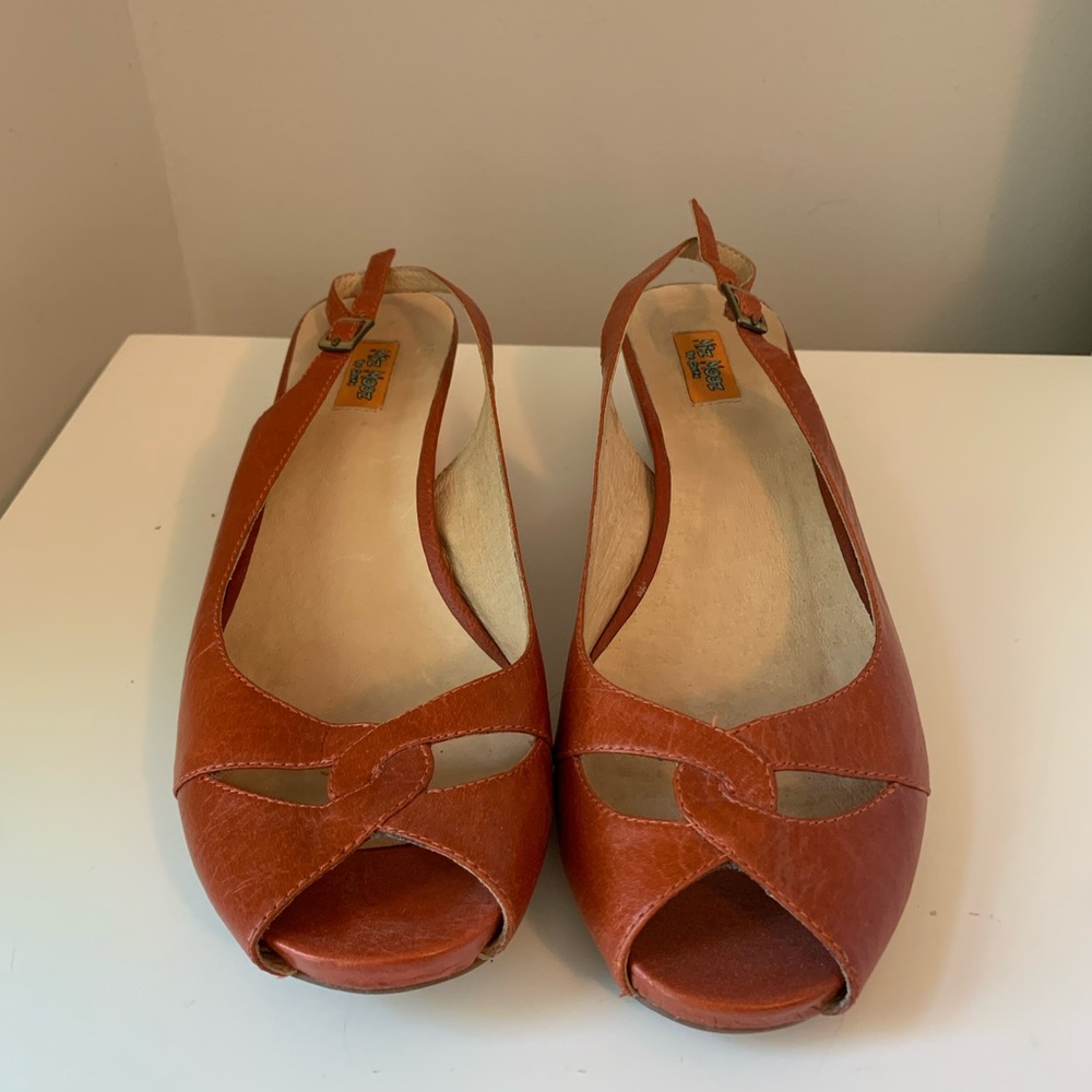Orange Leather Sandals Size 9 (41) Miz Mooz